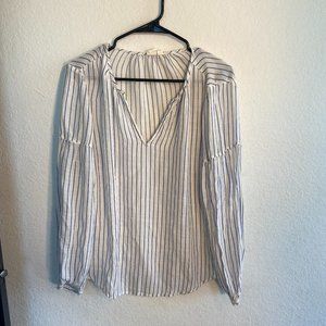 GAP Long Sleeve Blue and White Stripe Blouse Size Medium